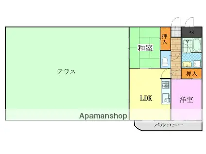 フラーリッシュ岡本(2LDK/7階)の間取り写真