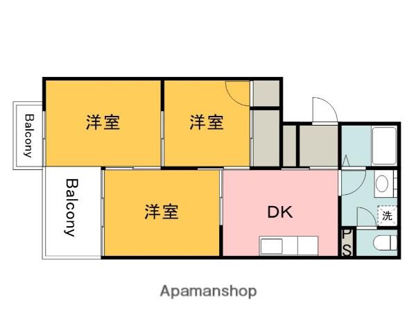岩田マンション1号棟(3DK/1階)の間取り写真