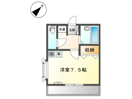 ロイヤルハイム39(ワンルーム/2階)の間取り写真