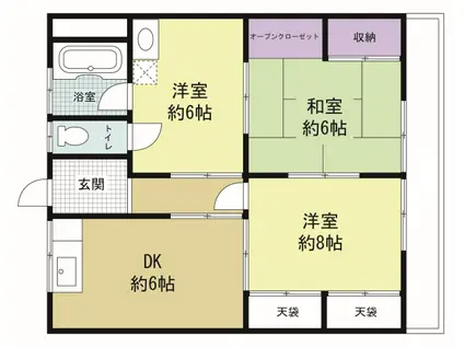 真藤ビルネット(3DK/3階)の間取り写真