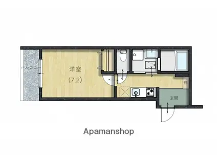 マルベリーフィールド伴東(1K/1階)の間取り写真