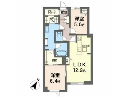 べレオ八木(2LDK/1階)の間取り写真