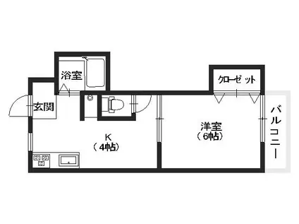 カルチェ吉信(1K/3階)の間取り写真