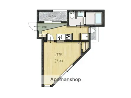 GRANPALACE高取(1K/2階)の間取り写真