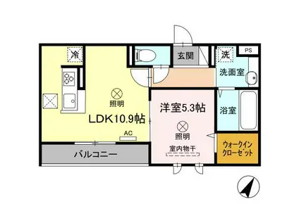 メゾン ボヌール大町(1LDK/1階)の間取り写真