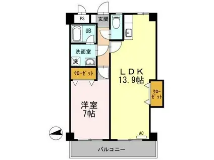 U-FLATS(1LDK/3階)の間取り写真