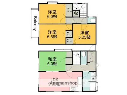 アストラムライン 高取駅 徒歩13分 2階建 築33年(4DK)の間取り写真