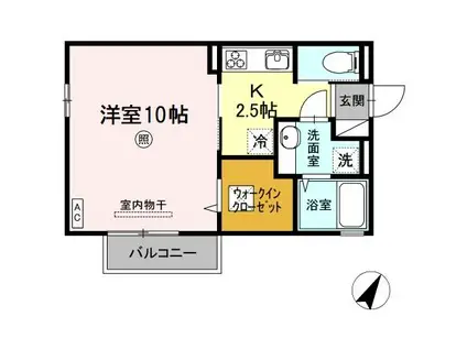 グローリーヒルズ伴東(1K/1階)の間取り写真