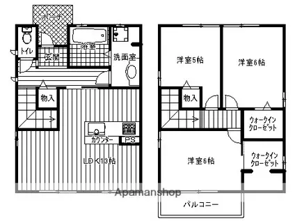 アストラムライン 中筋駅 徒歩15分 2階建 築12年(3LDK)の間取り写真