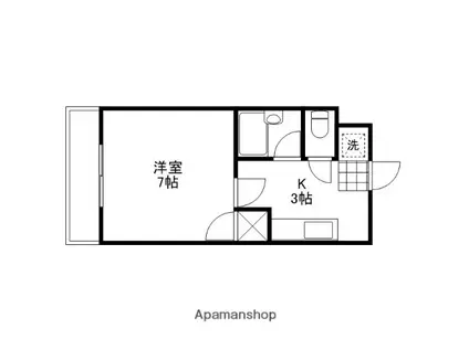 Mエスタシオン(1K/2階)の間取り写真