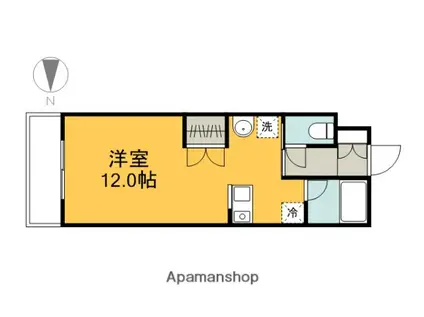 リカ上安(ワンルーム/2階)の間取り写真