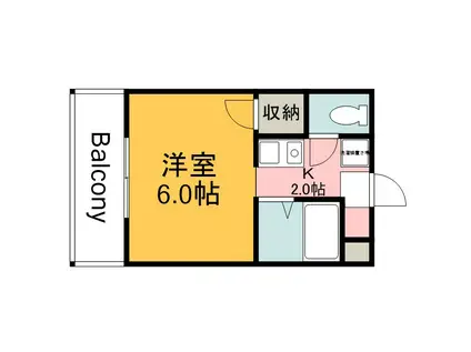 ウィンディア海老園(ワンルーム/4階)の間取り写真