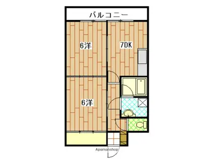 房尾本店三篠ビル(2DK/5階)の間取り写真