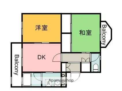 第二酒井ビル(2DK/2階)の間取り写真