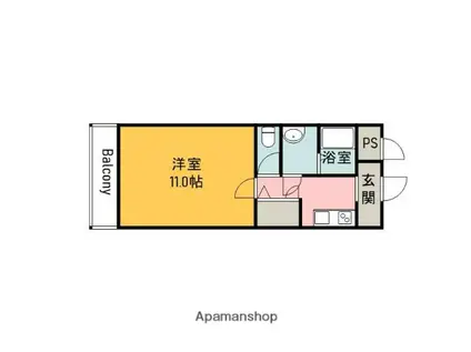 ビュティチェリエム(1K/3階)の間取り写真