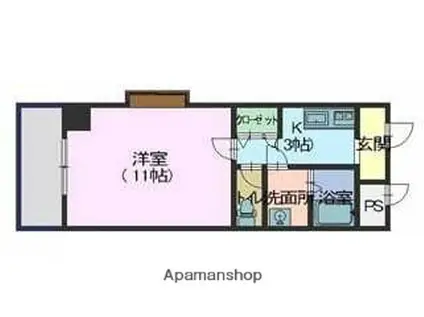 ビュティチェリエム(1K/5階)の間取り写真