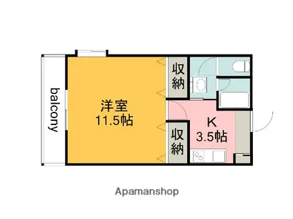 サザン27前川ビル(1K/1階)の間取り写真