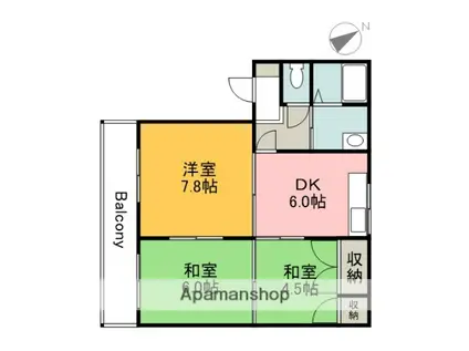 ハイツ・ヴォジョレー(3DK/2階)の間取り写真