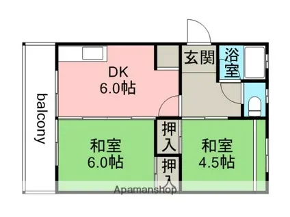 神田マンション(3DK/4階)の間取り写真
