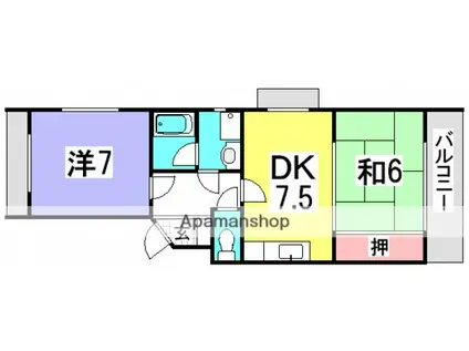 竹内ビル(2DK/3階)の間取り写真