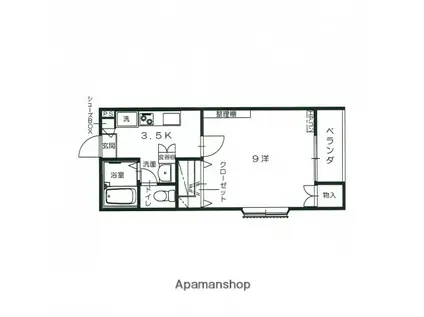 CHIEN BLEN(1K/1階)の間取り写真