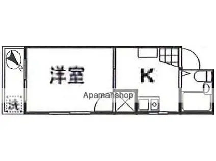 サンライズ三宅B棟(1K/2階)の間取り写真