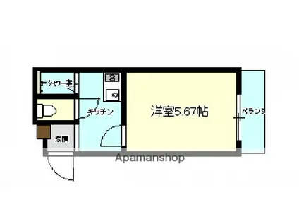 ハイネ長束NO1(1K/3階)の間取り写真