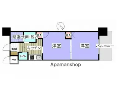 庚午中 多川ビル(2K/8階)の間取り写真
