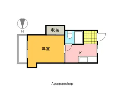玉井ビル(1K/2階)の間取り写真
