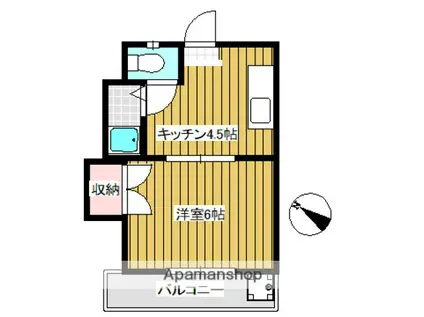パークサイドオオカ(1DK/2階)の間取り写真