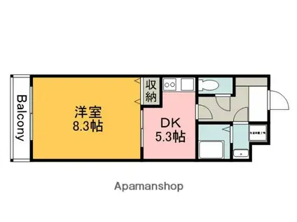 パシフィカコイン通(1DK/4階)の間取り写真