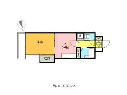 AZALEA中広(1DK/4階)の間取り写真