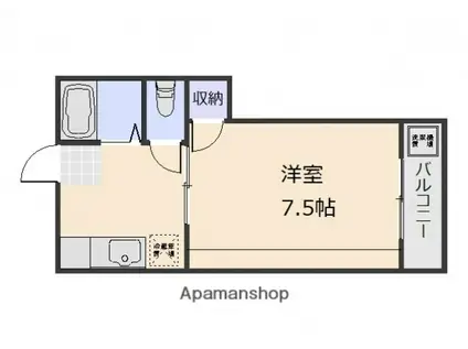 吉島ポンドハイツ(1K/3階)の間取り写真