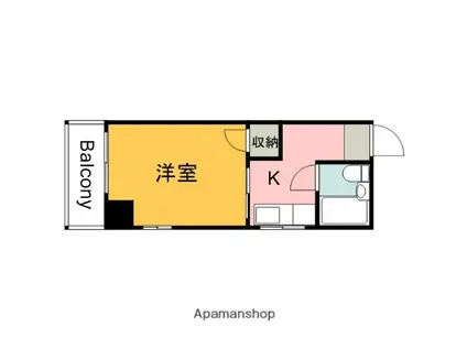 平成ビル(1K/4階)の間取り写真