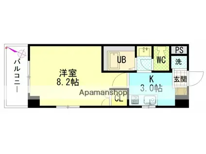 サンコート矢藤(1K/4階)の間取り写真