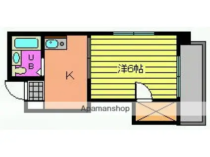 清和榎町(1K/6階)の間取り写真