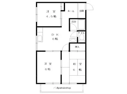 池広ビル(3DK/2階)の間取り写真