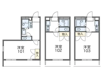 レオパレスエスペランサ(1K/1階)の間取り写真