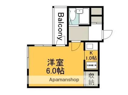 アーバン三篠(ワンルーム/5階)の間取り写真