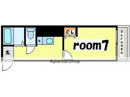 第20深川ビル(1K/3階)の間取り写真