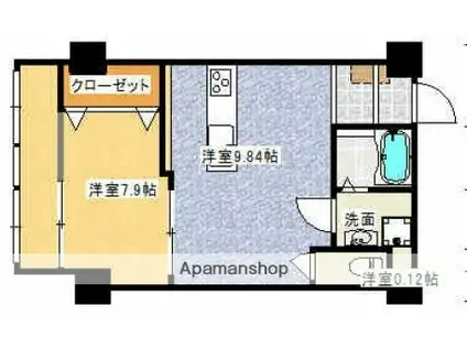 ネットビル10(1LDK/2階)の間取り写真