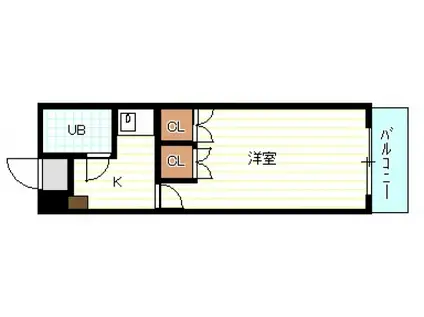 ハイツたかす(1K/2階)の間取り写真