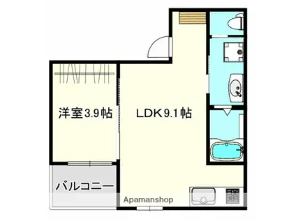 PEACE Ⅰ(1LDK/2階)の間取り写真