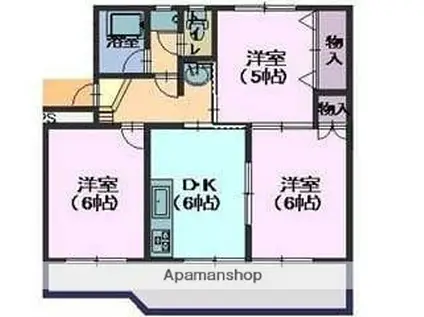 サンコウワークプレイズ(3DK/1階)の間取り写真