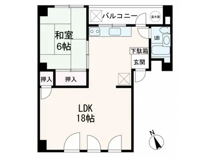 大田ビル(1LDK/4階)の間取り写真