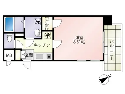 第18友建ビル(1K/3階)の間取り写真