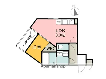 RYOSTA草津(1LDK/2階)の間取り写真