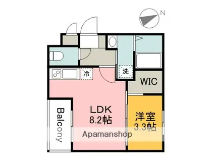 RYOSTA草津(1LDK/3階)の間取り写真