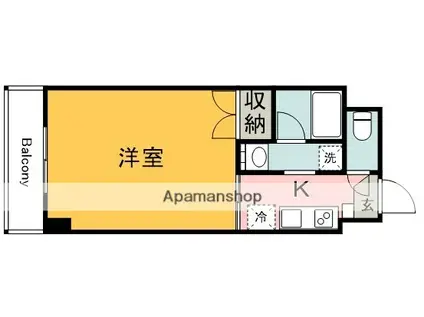 シャルムIKENOKO(1K/4階)の間取り写真