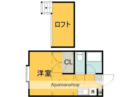 クレスト佐方(ワンルーム/1階)の間取り写真